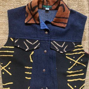 NWOT - Denim And Mudcloth Unisex Vest